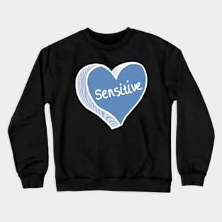 Sensitive Blue Love Heart Crewneck Sweatshirt